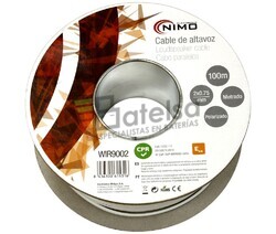 Cable para altavoz 2x0.75mm, Blanco polarizado 100m