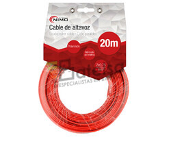 Cable para altavoz 2x0.75mm, Rojo-Negro 20m