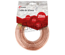 Cable para altavoz 2x0.75mm, Transparente polarizado 20m