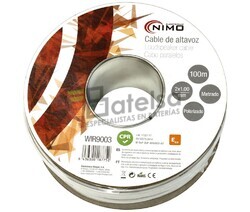 Cable para altavoz 2x1.0mm, Blanco polarizado 100m