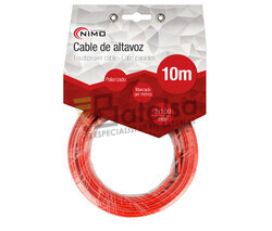 Cable para altavoz 2x1.0mm, Rojo-Negro 10m