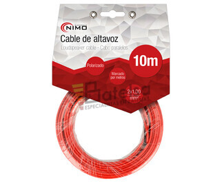 Cable para altavoz 2x1.0mm, Rojo-Negro 10m