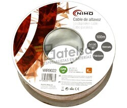 Cable para altavoz 2x1.0mm, Transparente polarizado 100m