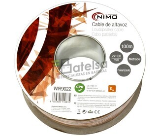 Cable para altavoz 2x1.0mm, Transparente polarizado 100m