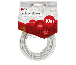 Cable para altavoz 2x1.5mm, Blanco polarizado 10m