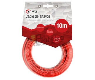 Cable para altavoz 2x1.5mm, Rojo-Negro 10m