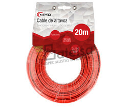 Cable para altavoz 2x1.5mm, Rojo-Negro 20m