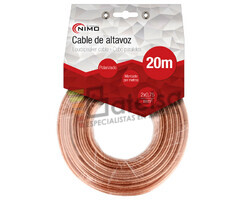 Cable para altavoz 2x1.5mm, Transparente 20m