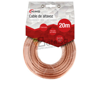 Cable para altavoz 2x1.5mm, Transparente 20m