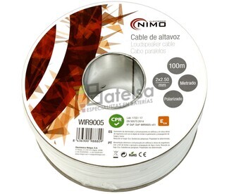 Cable para altavoz 2x2.5mm, Blanco polarizado 100m