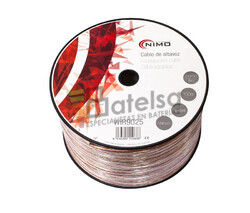 Cable para altavoz 2x4.0mm, Transparente polarizado 100m