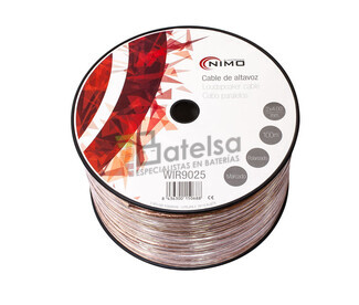 Cable para altavoz 2x4.0mm, Transparente polarizado 100m