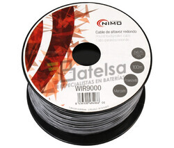 Cable para altavoz redondo 2x0.75mm, Negro 100m