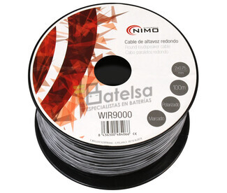 Cable para altavoz redondo 2x0.75mm, Negro 100m