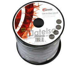 Cable para altavoz redondo, Negro 100m