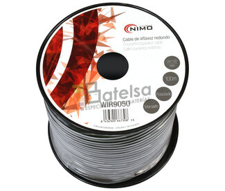 Cable para altavoz redondo, Negro 100m