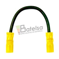 Cable puente batera SAI 15 cms Faston F2 6.35 mm Cable 4 mm seccin