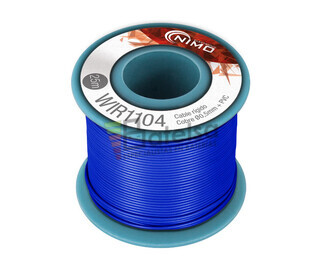 Cable rgido 0,5mm, cobre estaado, azul 25m