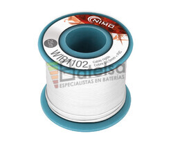 Cable rgido 0,5mm, cobre estaado, Blanco 25m