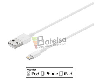 Cable USB-A 2.0 a Apple Lightning iPhone5-6-7, iPad4 0.5 metros