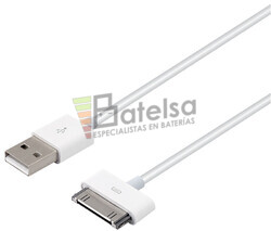 Cable USB-A 2.0 macho a iPod 30 pines carga y datos 1 metro