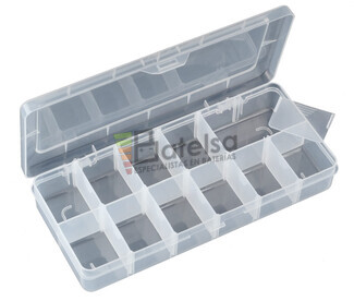 Caja clasificadora con 12 departamentos ajustables