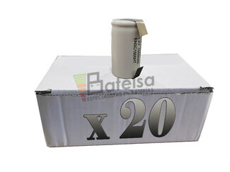 Caja de 20 Bateras Sub-C recargables 1.2 Voltios 1.500 mah con Lengetas