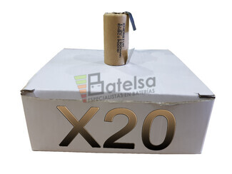 Caja de 20 Bateras Sub-C recargables 1.2 Voltios 1.900 mah con Lengetas