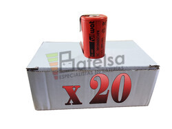 Caja de 20 Bateras Sub-C recargables 1.2 Voltios 2.100 mah con Lengetas