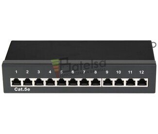 Caja de conexin RJ45 Cat.5e 12 puertos, negro