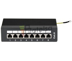 Caja de conexin RJ45 Cat.6 8 puertos, negro