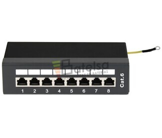 Caja de conexin RJ45 Cat.6 8 puertos, negro