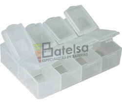 Caja para componentes SMD, 8 departamentos