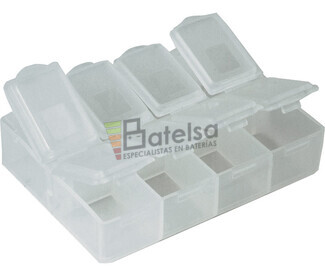 Caja para componentes SMD, 8 departamentos