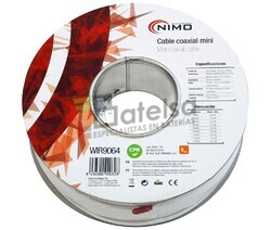 Carrete de cable mini coaxial 75 Ohm, 100m