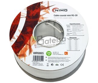 Carrete de cable mini RG59 75 Ohm, 100m