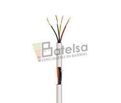 Carrete de cable telefnico redondo 4 hilos 100m, Blanco