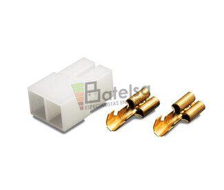 Conector areo Faston hembra 2 Pines paso 7mm