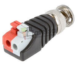 Conector BNC macho con clema de presin