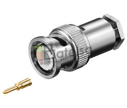 Conector BNC macho crimpado por tuerca