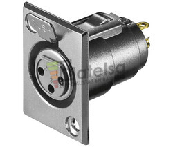 Conector canon-xlr hembra 3 pin chasis metlico