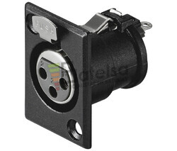 Conector canon-xlr hembra 3 pin chasis