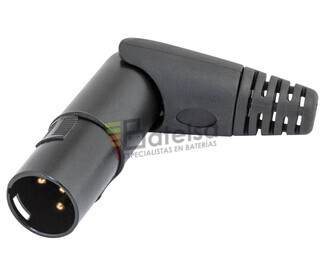 Conector canon-xlr macho areo 3 Pin articulado 180 grados