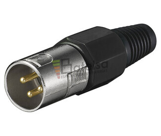 Conector canon-xlr macho areo de 3 pines