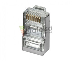 Conector modular RJ45 FTP Cat.6 de 3 micras oro