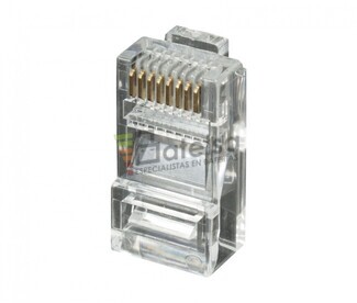 Conector modular RJ45 UTP Cat.6 de 3 micras oro