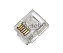 Conector modular telefnico RJ12 100 unidades