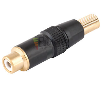 Conector RCA hembra areo metlico negro