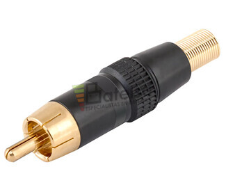 Conector RCA macho areo metlico negro