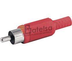 Conector RCA macho con protector cable rojo